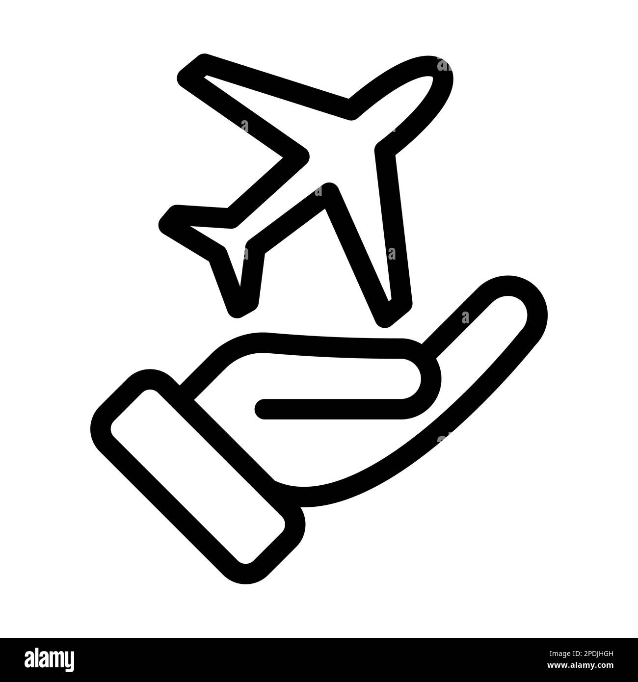 Icône Safe Flight Vector Thick Line pour une utilisation personnelle et commerciale. Banque D'Images
