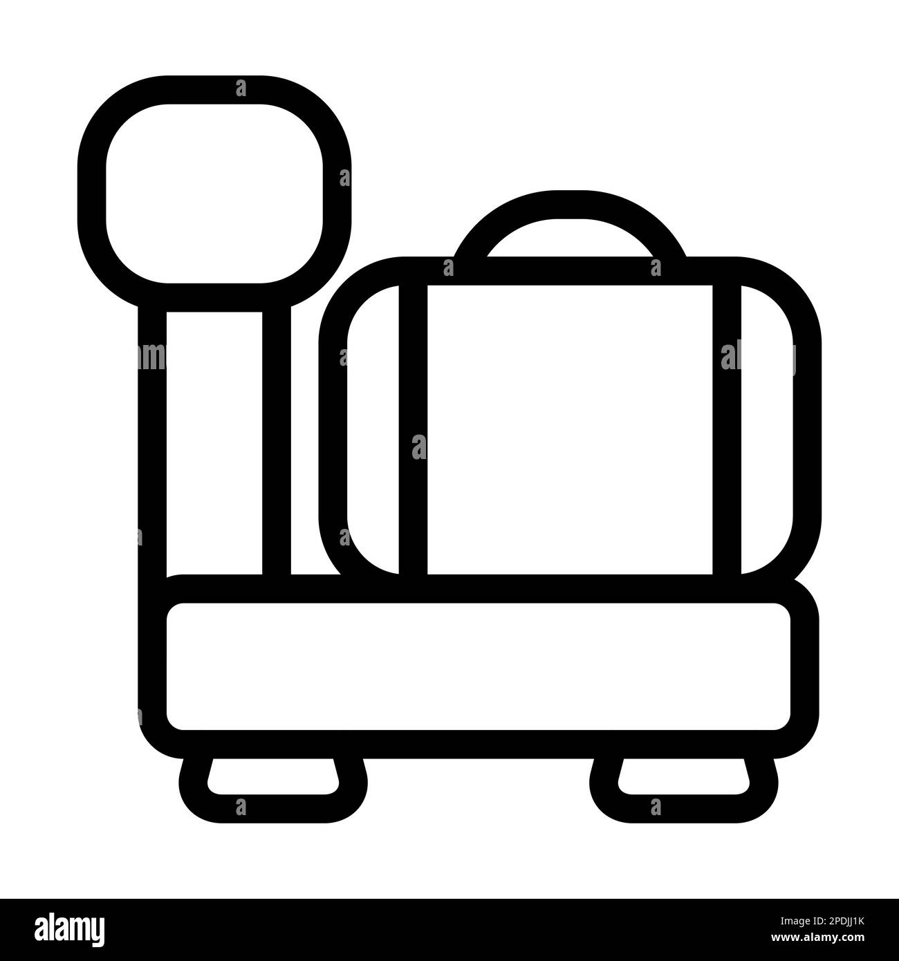 Icône en forme de ligne épaisse Vector pour bagages à usage personnel et commercial. Banque D'Images