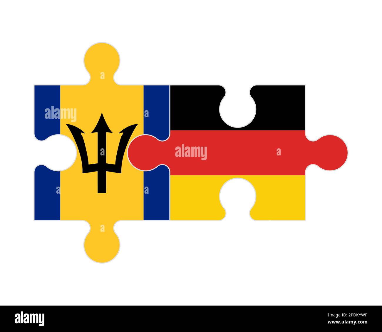 Puzzle connecté des drapeaux de la Barbade et de l'Allemagne, vecteur Illustration de Vecteur
