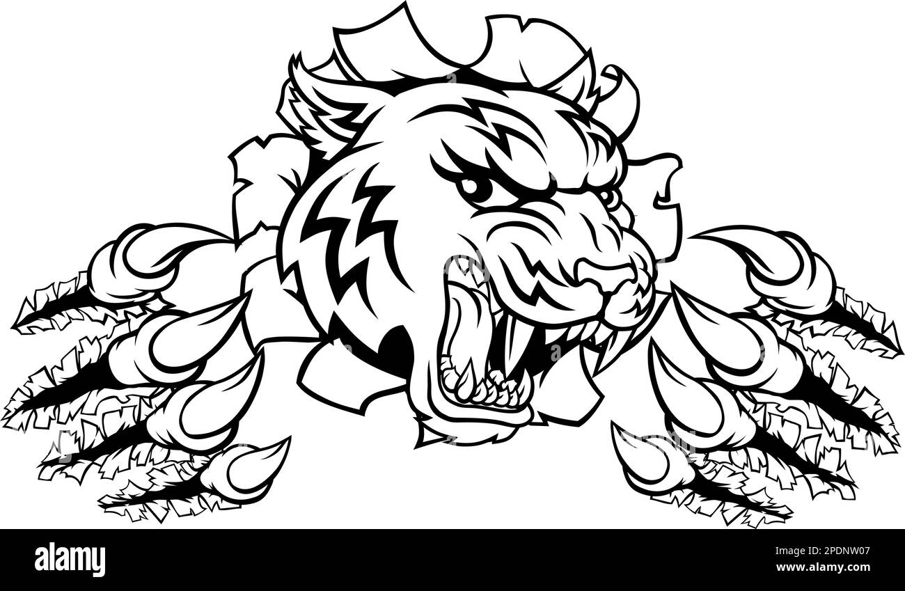 Cartoon Animal Tiger Mascot Illustration de Vecteur