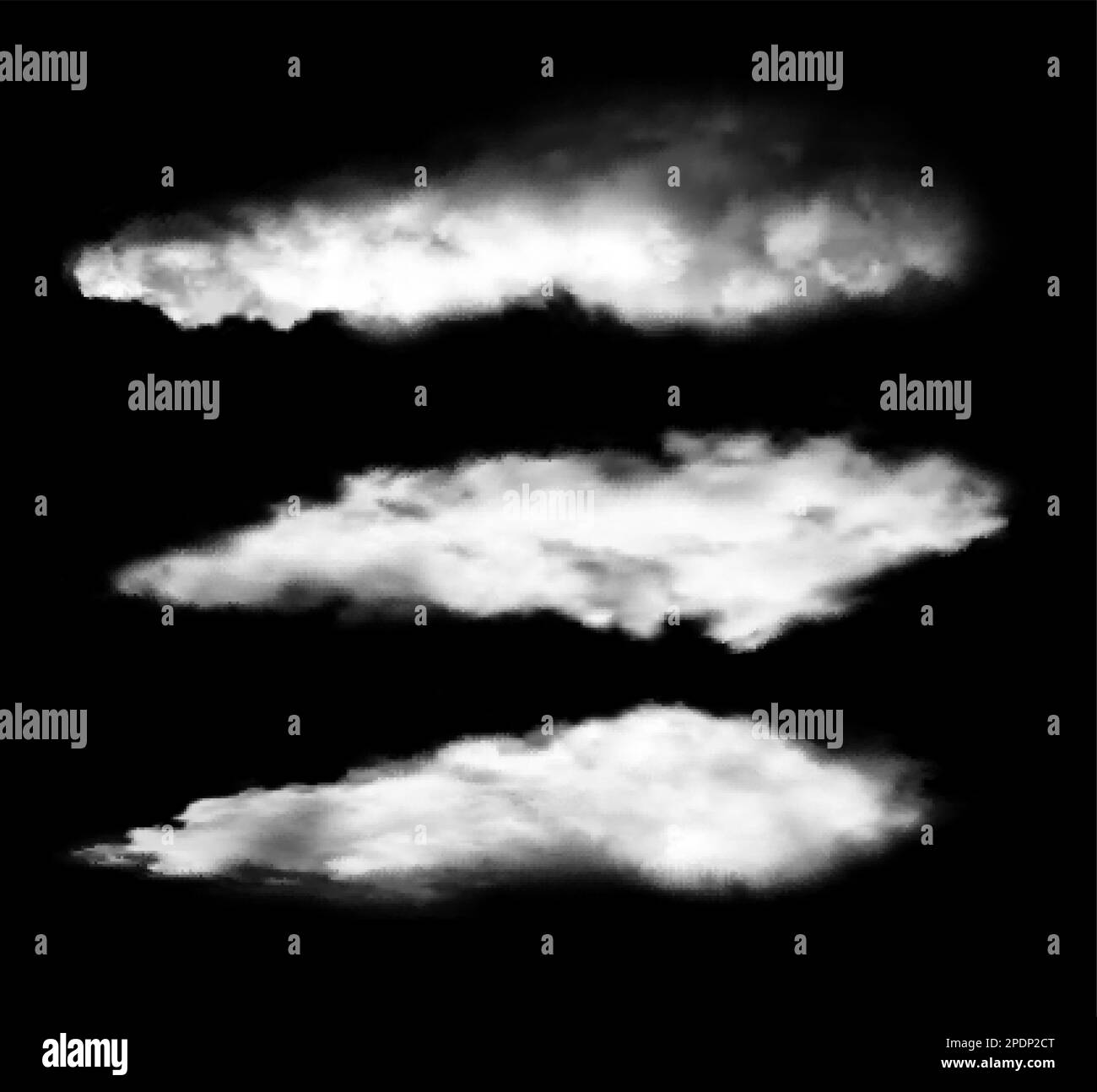 Pulvérisation de gaz blanc. Effets de vapeur sous pression, brume fluide isolée, textures de brumes sous pression Illustration de Vecteur