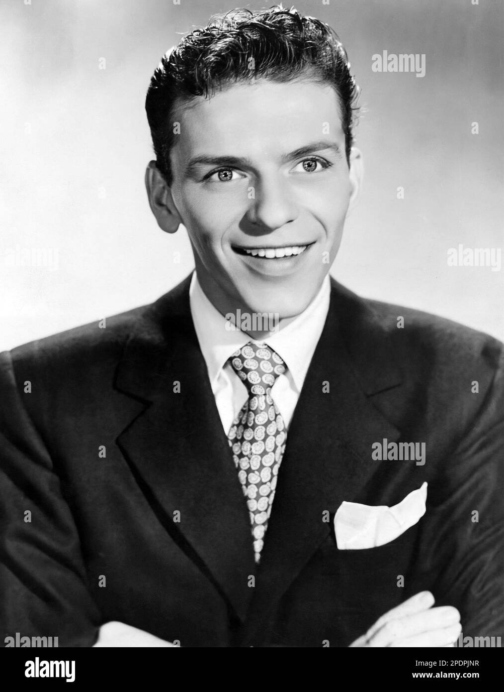 Frank Sinatra - Photographie noir et blanc, Circa 1944 Banque D'Images