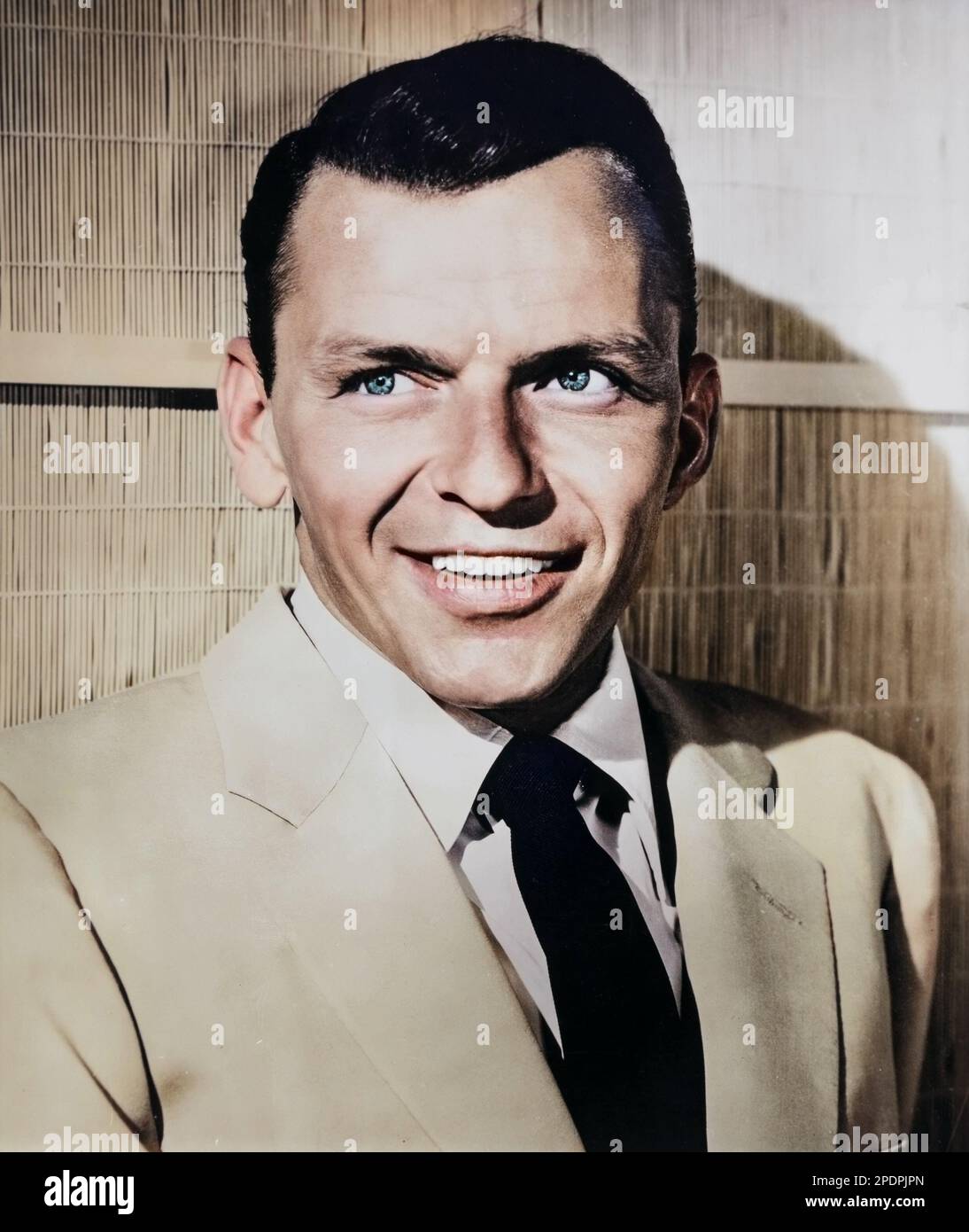 Frank Sinatra - Photographie colorisée, Circa 1950 - photo publicitaire Banque D'Images