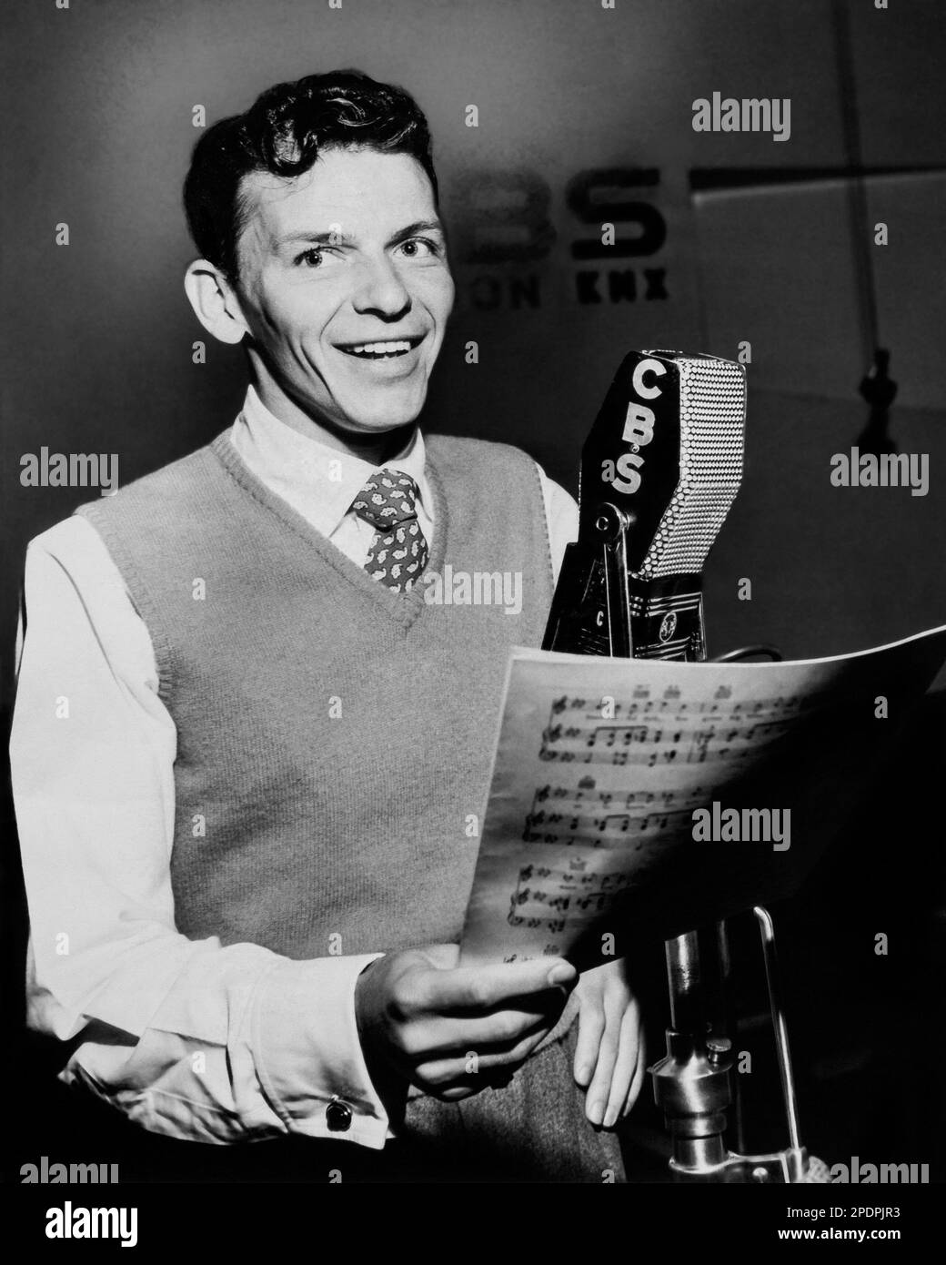 Frank Sinatra (1944 CBS radio publicité photo) Banque D'Images