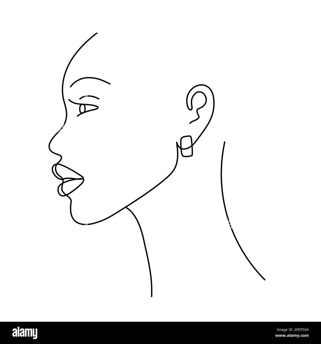 Portrait vectoriel féminin abstrait art moderne Illustration de Vecteur