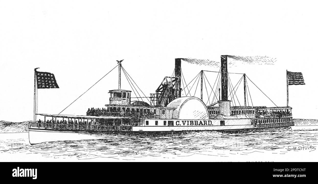 Le bateau à vapeur de la rivière Hudson, Chauncey Vibbard Banque D'Images
