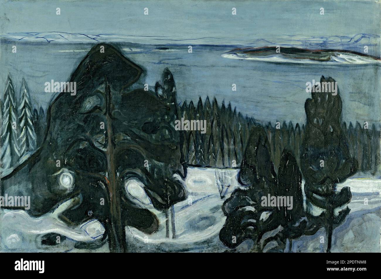 Nuit d'hiver vers 1900 par Edvard Munch Banque D'Images