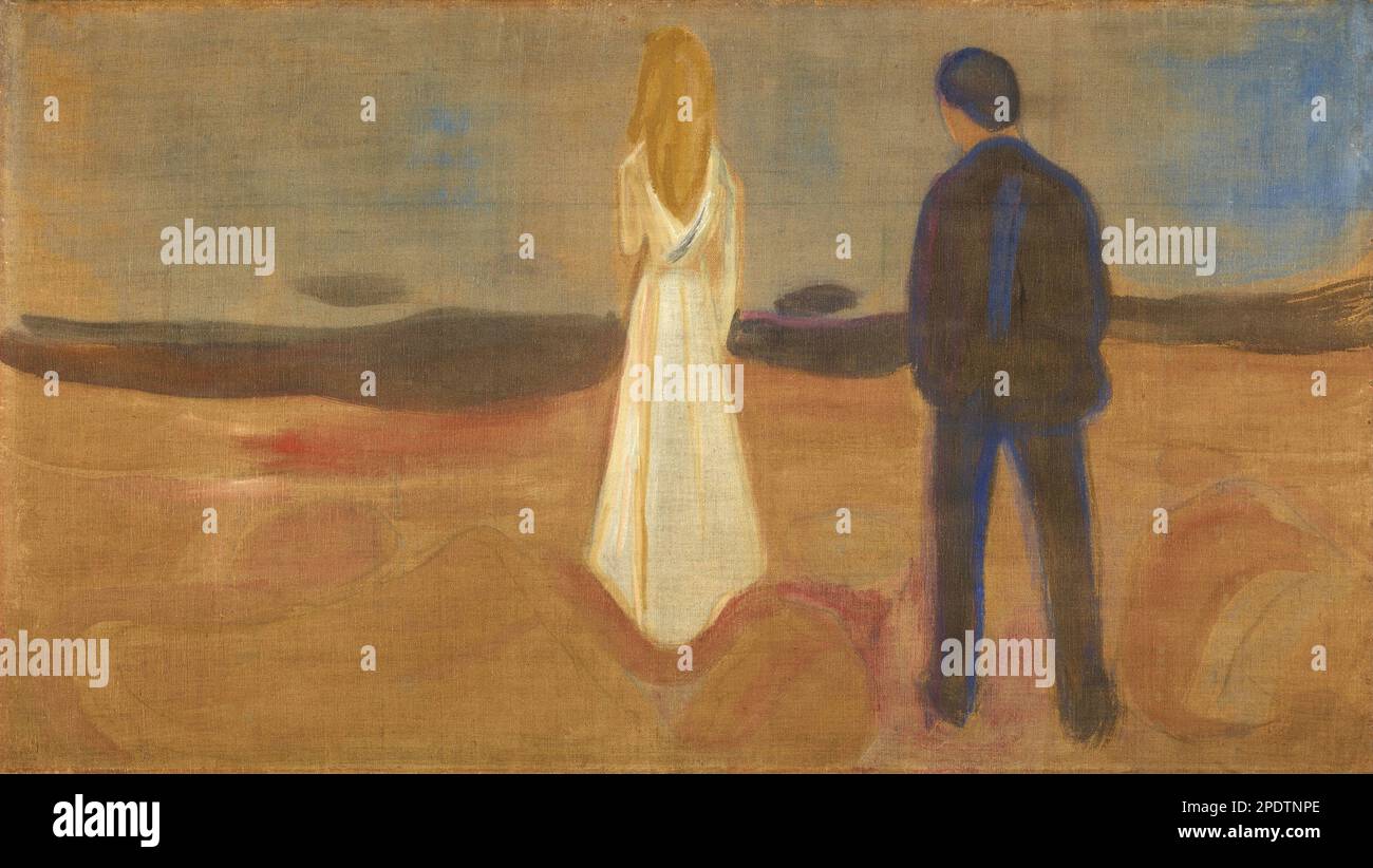 Pour le menesker. De ensomme (Reinhardt-frisen) deux êtres humains. Les Lonely (le Reinhardt Frieze) par Edvard Munch Banque D'Images