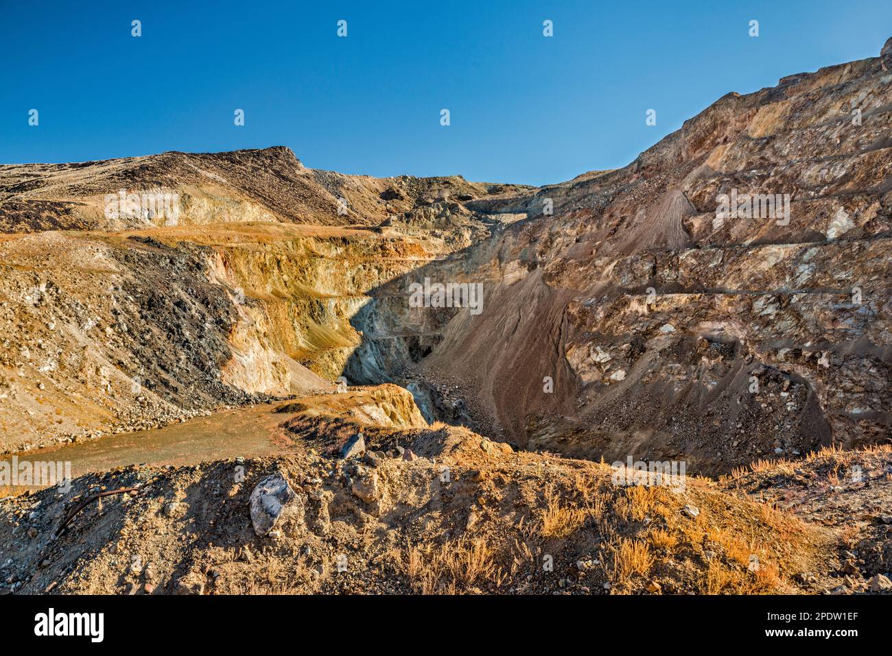 Mine Northern Belle à ciel ouvert, fermée en 1930s, mine Kinross Gold Candelaria sur le mont Diablo, près de la ville fantôme minière de Candelaria, Nevada, Etats-Unis Banque D'Images