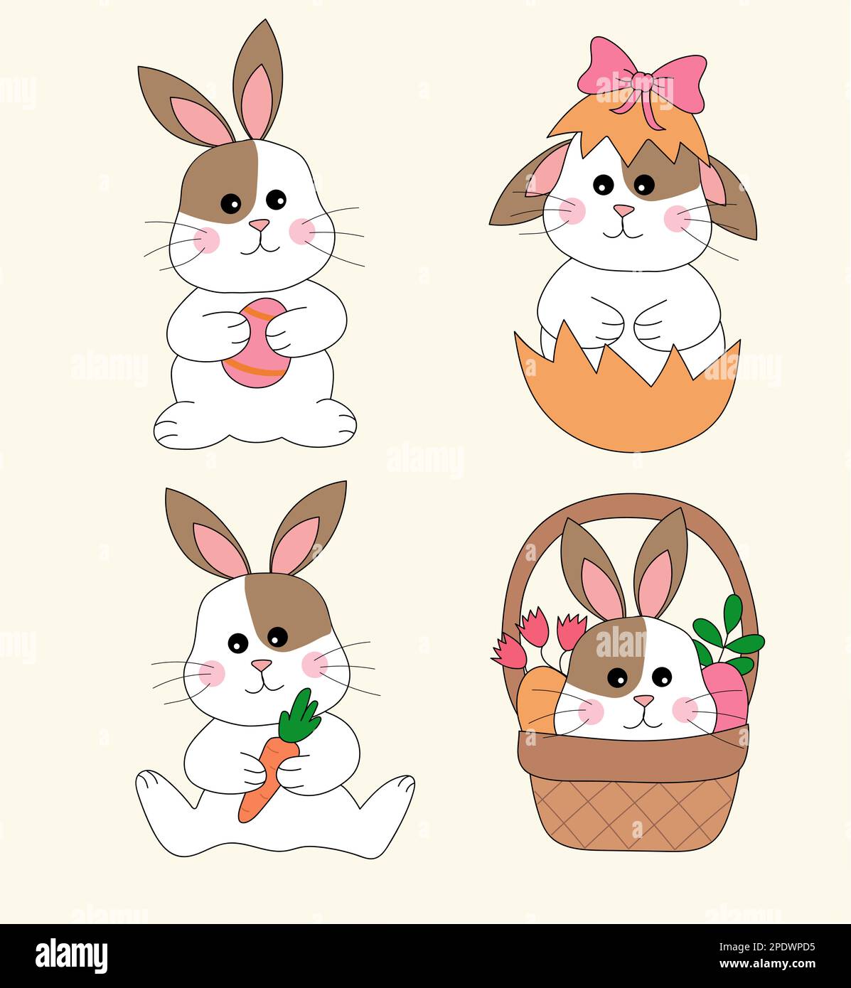 Lapin De Pâques 2D En Acrylique - Statue De Lapin De Pâques - Décoration De Bureau Pour Bureau, Cheminée, Bibliothèque