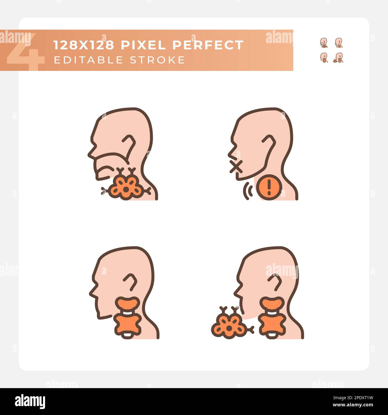 Problème avec le traitement de la gorge pixel Perfect RVB icônes de couleur définies Illustration de Vecteur