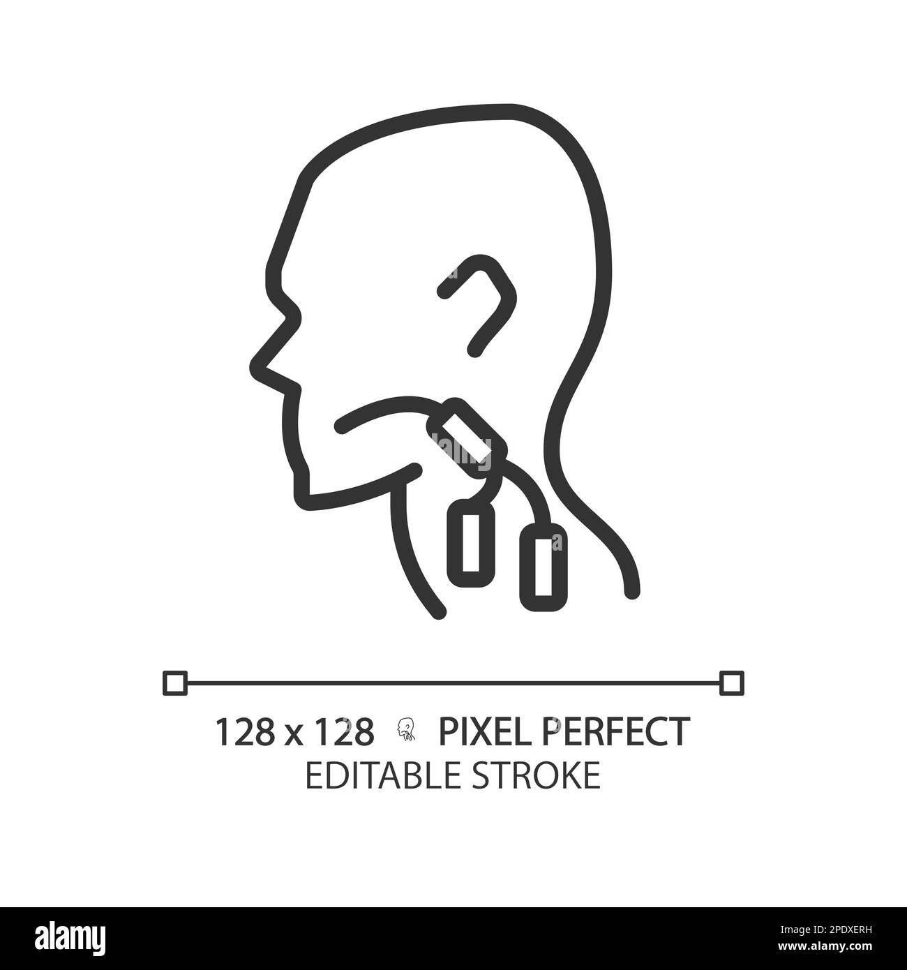 Icône linéaire pixel Perfect des ganglions lymphatiques Illustration de Vecteur