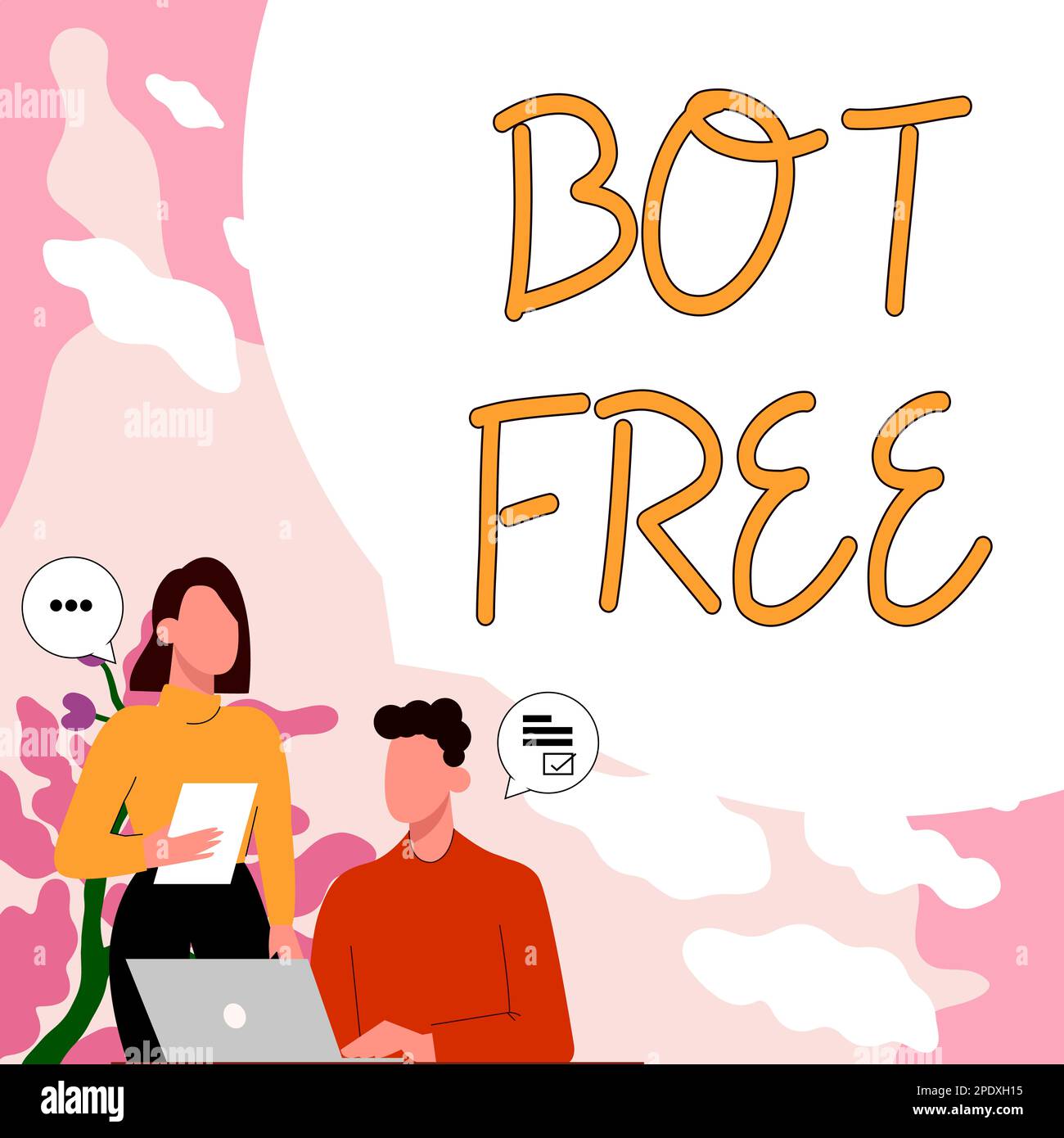 Affiche d'écriture à la main Bot Free. Mot écrit sur un programme d'ordinateur qui fonctionne automatiquement robots Internet Banque D'Images