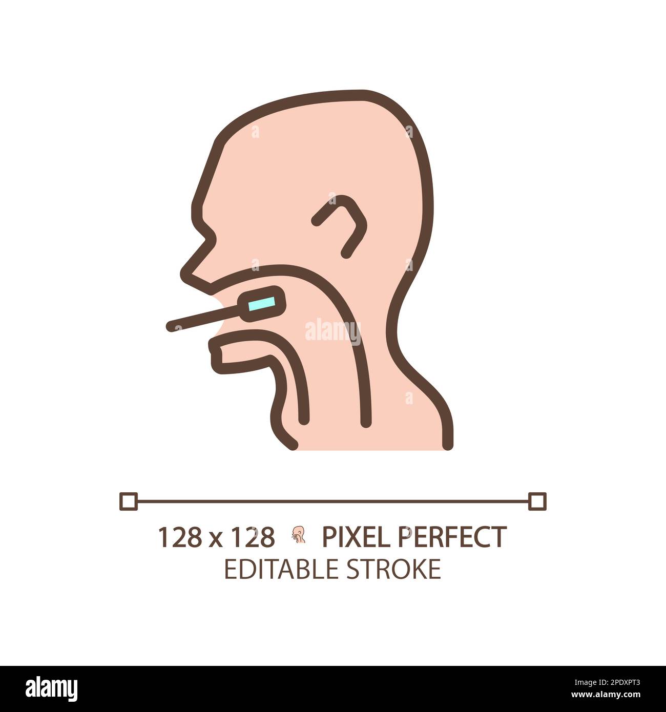 Icône de couleur RVB Perfect pixel d'examen de gorge Illustration de Vecteur