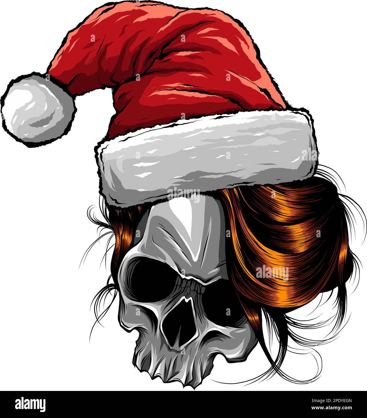 Illustration vectorielle crâne de Noël. t-shirts de style vintage Illustration de Vecteur