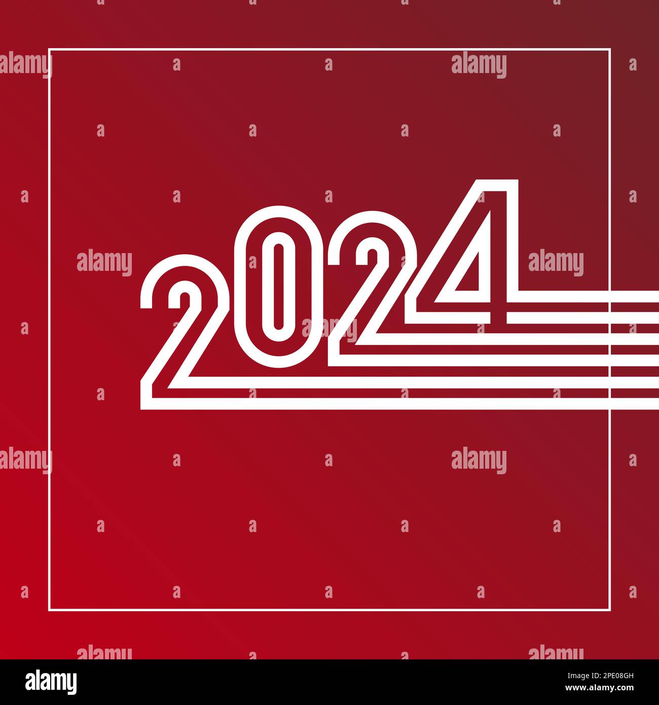 Carte voeux 2024 rouge flamboyant