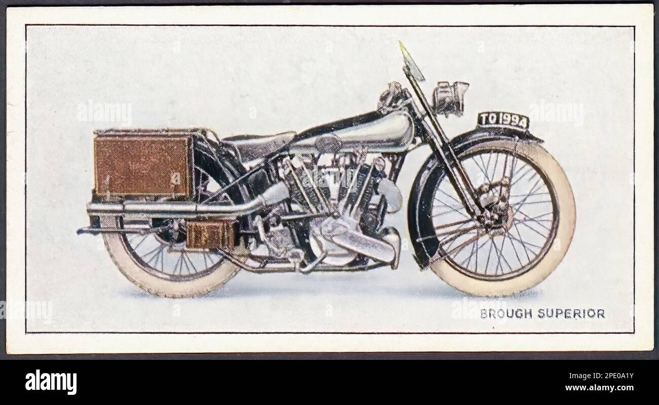 Brough Superior Motorcycle 1926 - carte à cigarettes vintage Banque D'Images