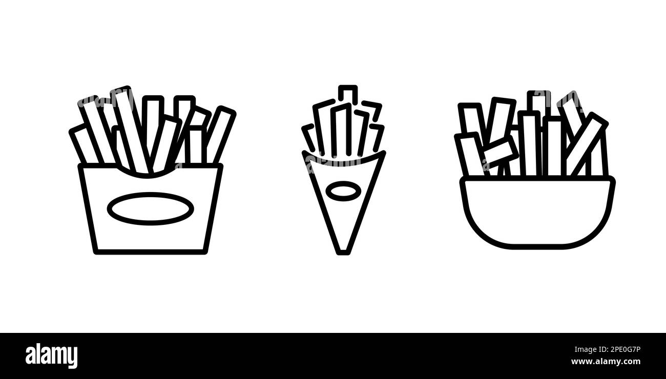 Pommes de terre frites isolées Vector dans une boîte en papier Illustration de Vecteur