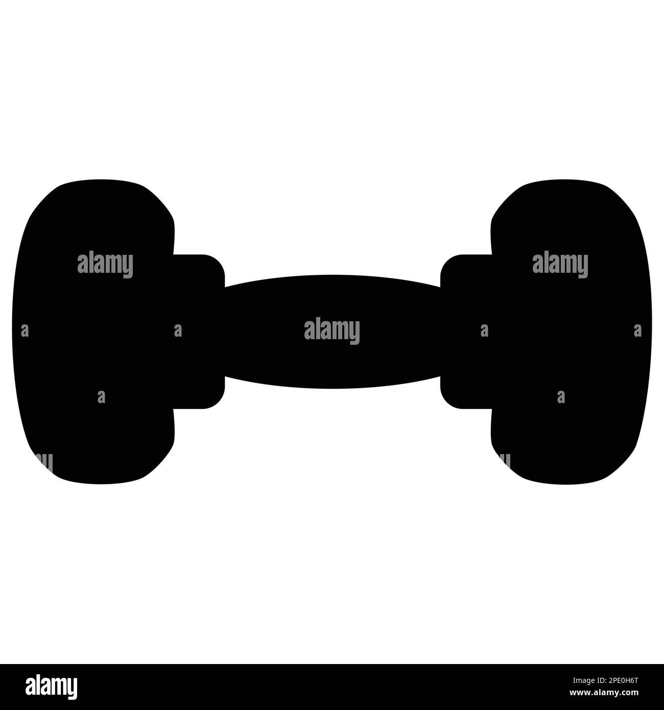 Haltères pour la gym, simple style plat tendance noir couleur vecteur illustration objet graphique, clip art. Conception saine et solide d'idée de corps. Illustration de Vecteur