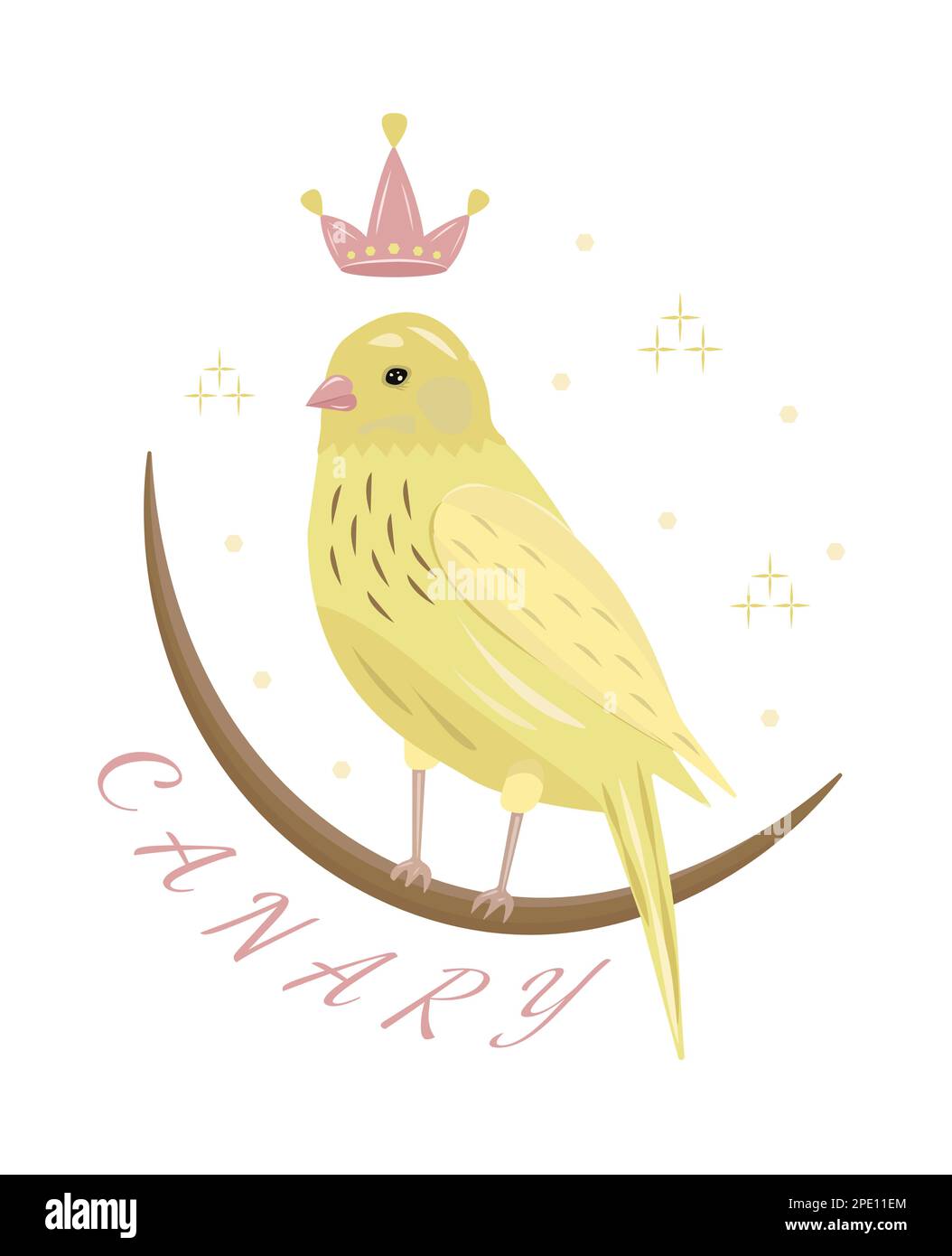canari oiseau jaune, illustration colorée. Cet oiseau est associé à la richesse et à la solitude Illustration de Vecteur