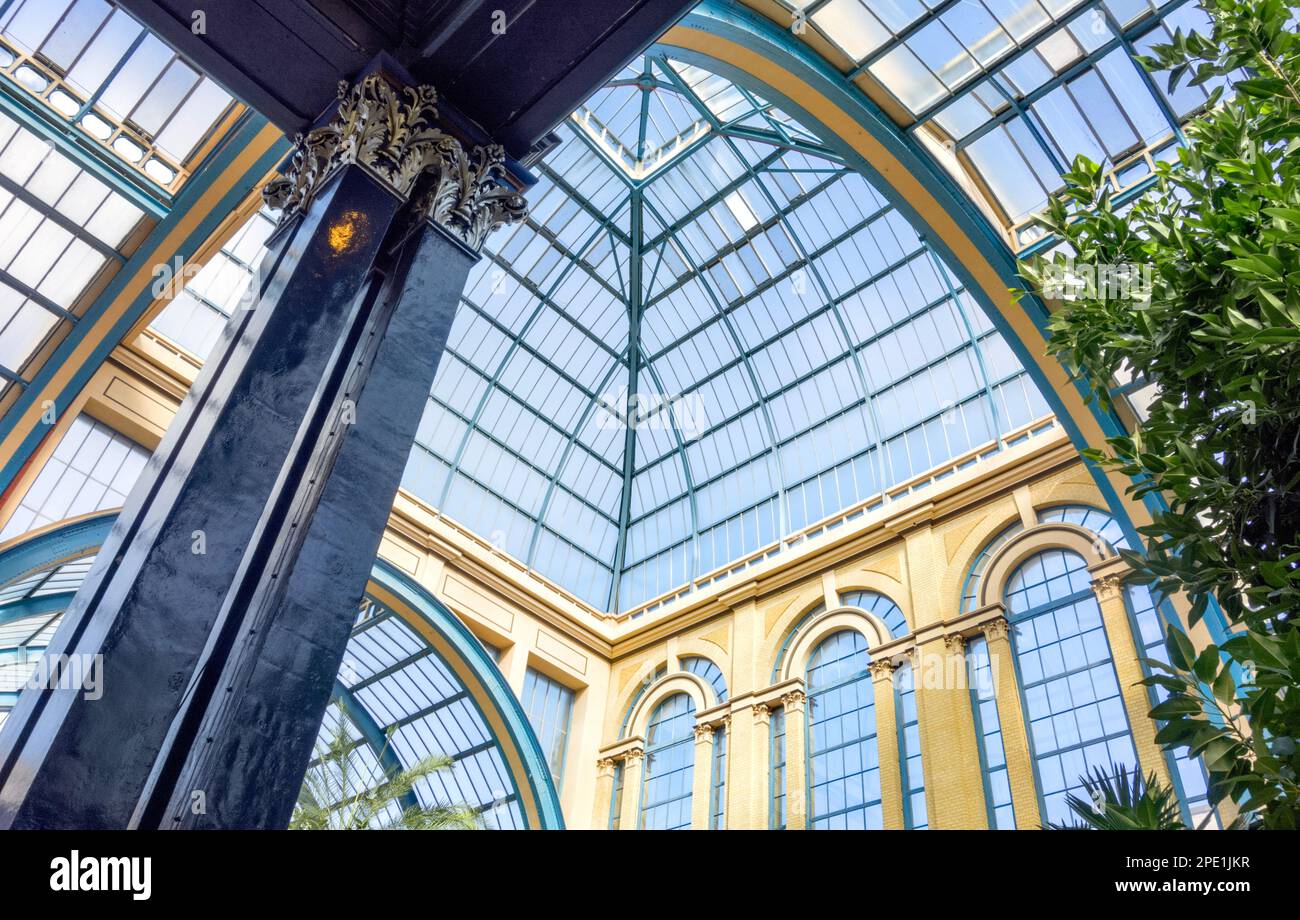 Alexandra Palace, Haringey, Londres, intérieur de Palm court Banque D'Images