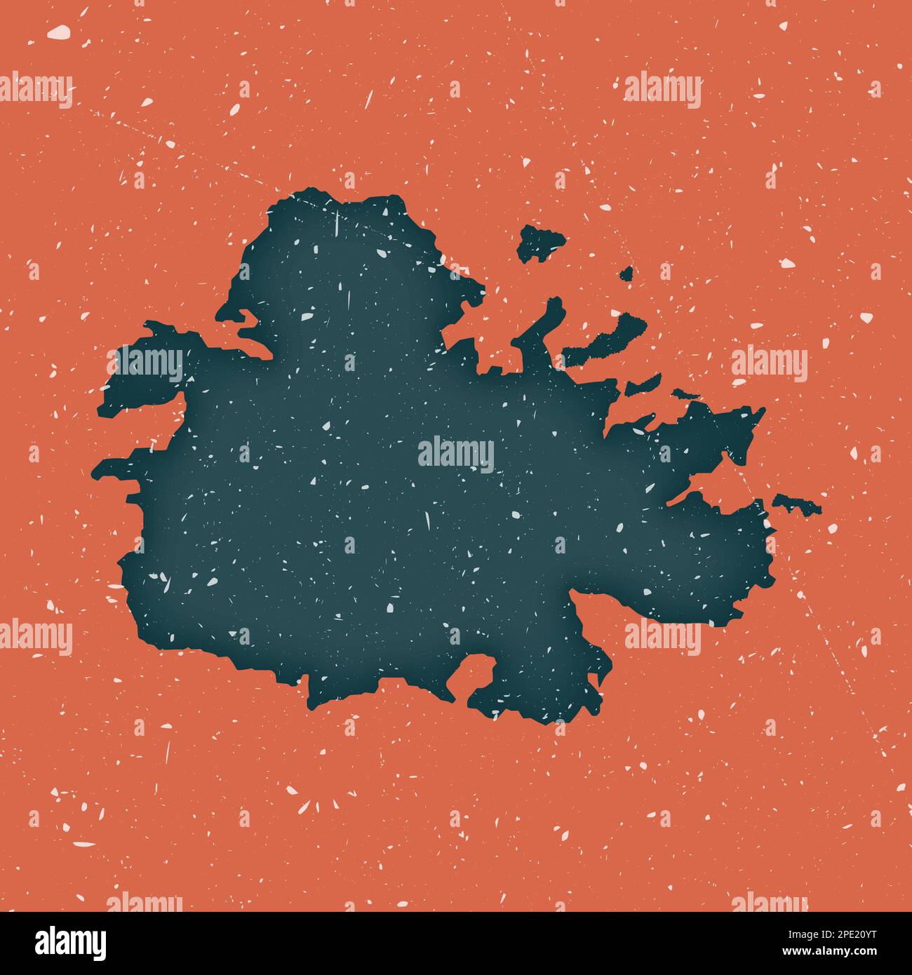 Carte d'Antigua vintage. Grunge carte de l'île avec la texture en difficulté. Affiche Antigua. Illustration vectorielle. Illustration de Vecteur