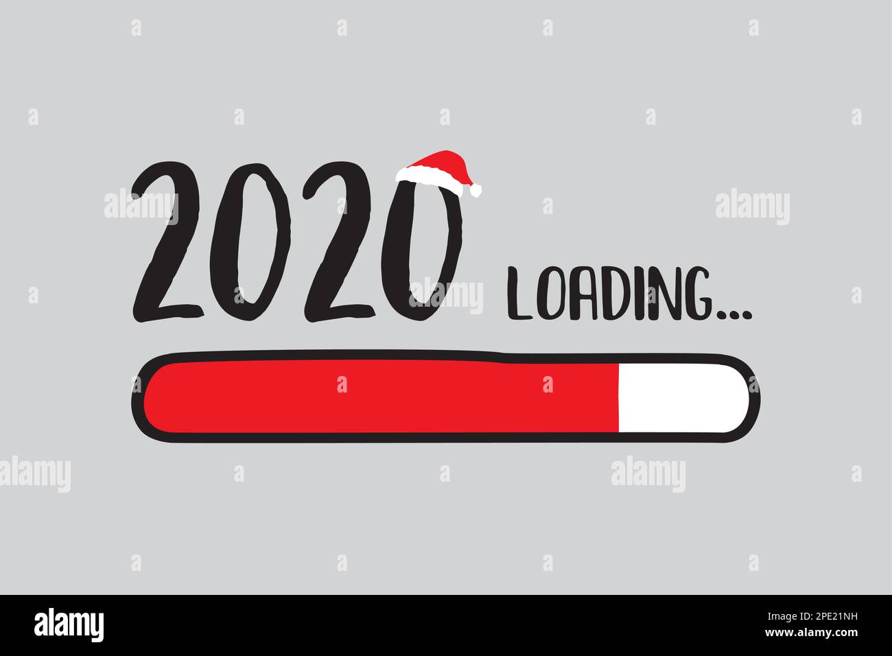 Barre de téléchargement rouge Doodle,2020 chargement de texte.modèle de page Web. Illustration vectorielle Illustration de Vecteur