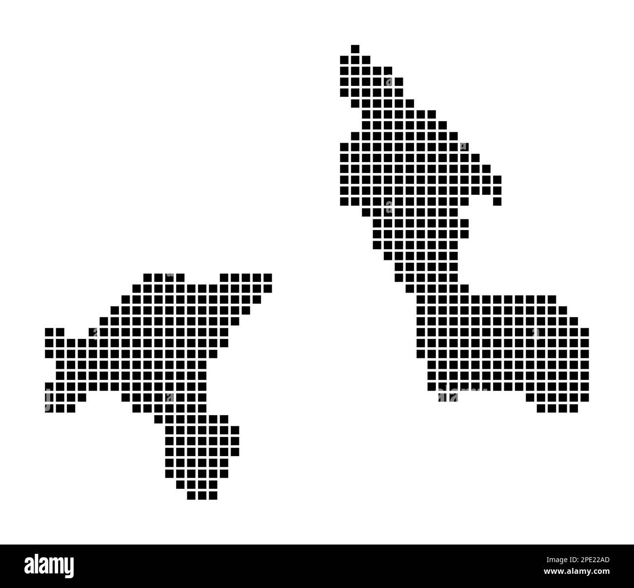 Carte de Cooper Island. Carte de l'île Cooper en pointillés. Bordures de la zone remplie de rectangles pour votre conception. Illustration vectorielle. Illustration de Vecteur