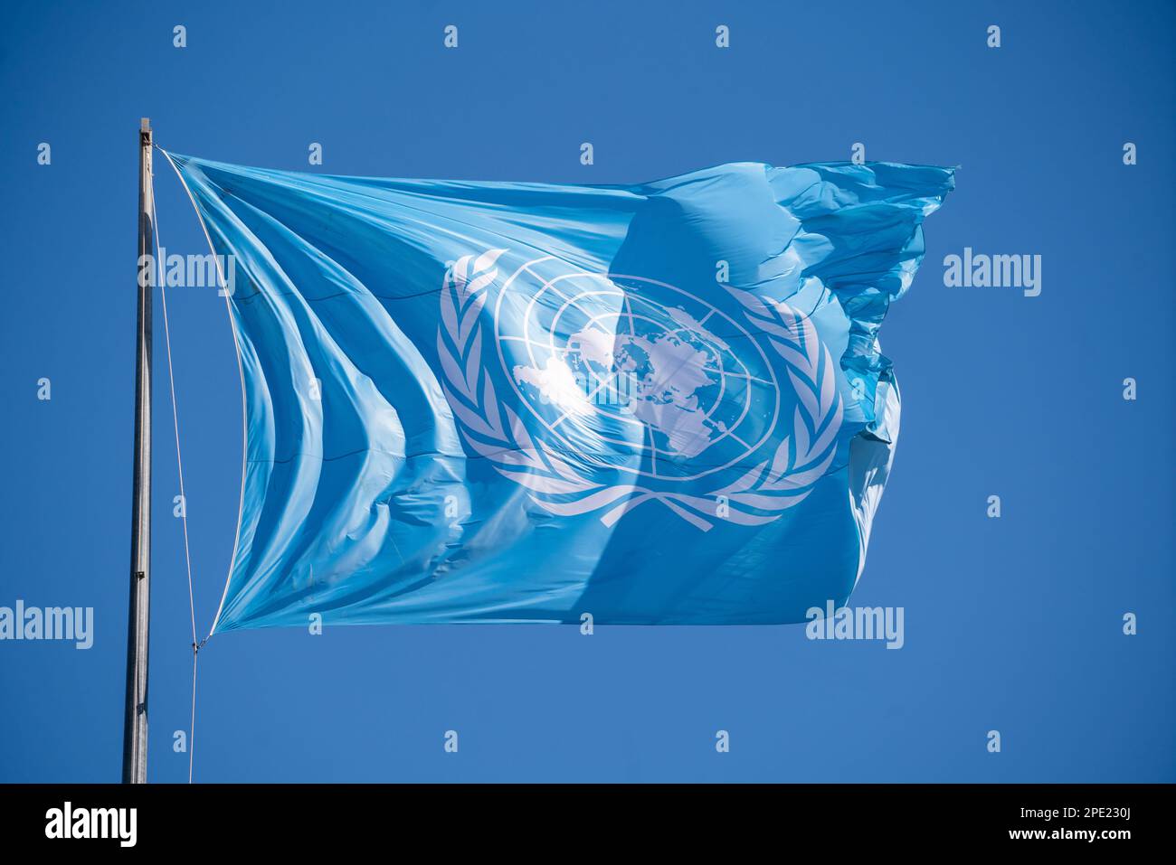 Drapeau des Nations Unies Banque D'Images