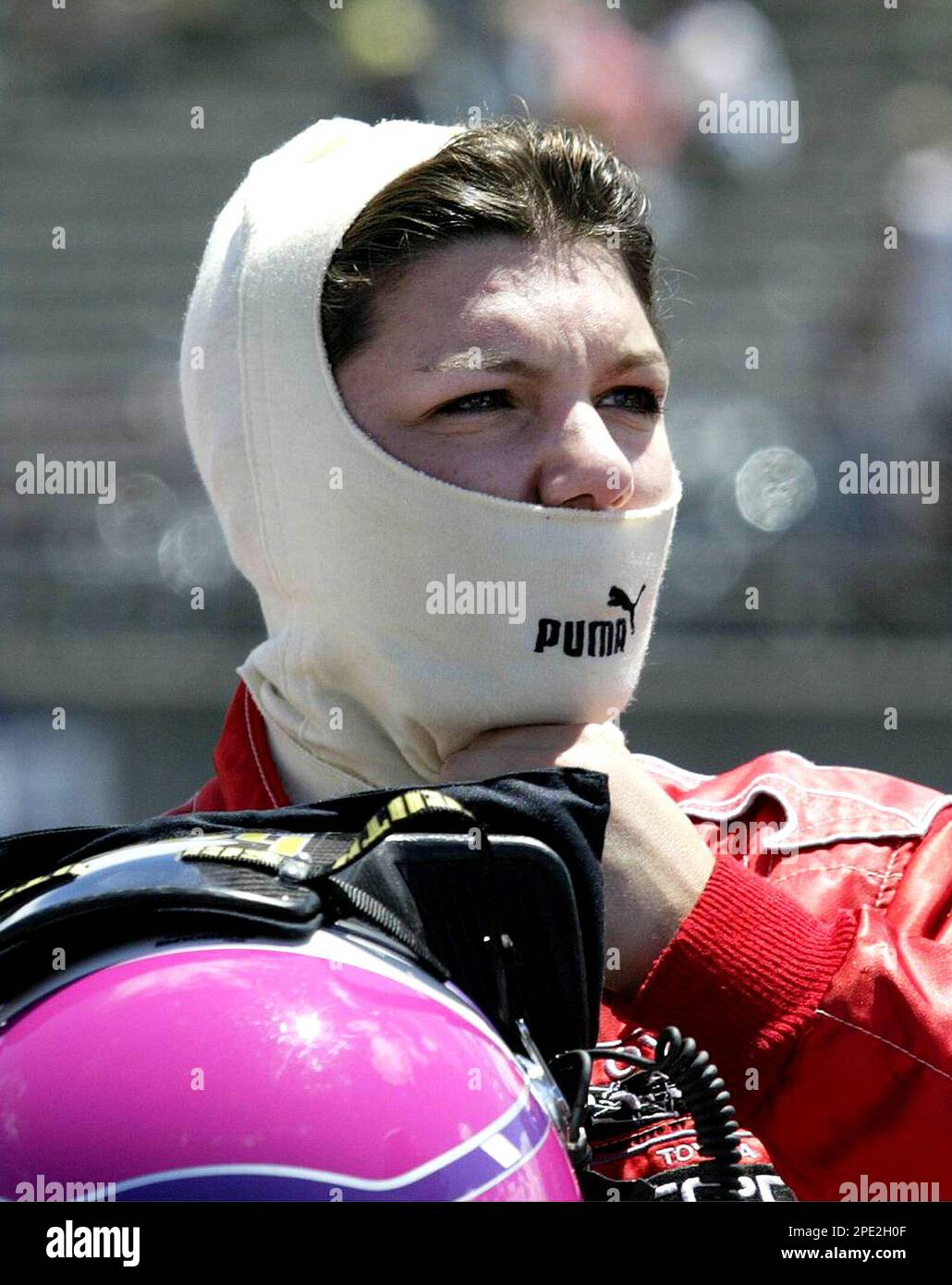 ADVANCE FOR THURSDAY, JUNE 30, AND THEREAFTER ** FILE ** Katherine Legge,  from England, looks on after finishing ninth during the Champ Car Toyota  Atlantic Championship race number 1 at Portland
