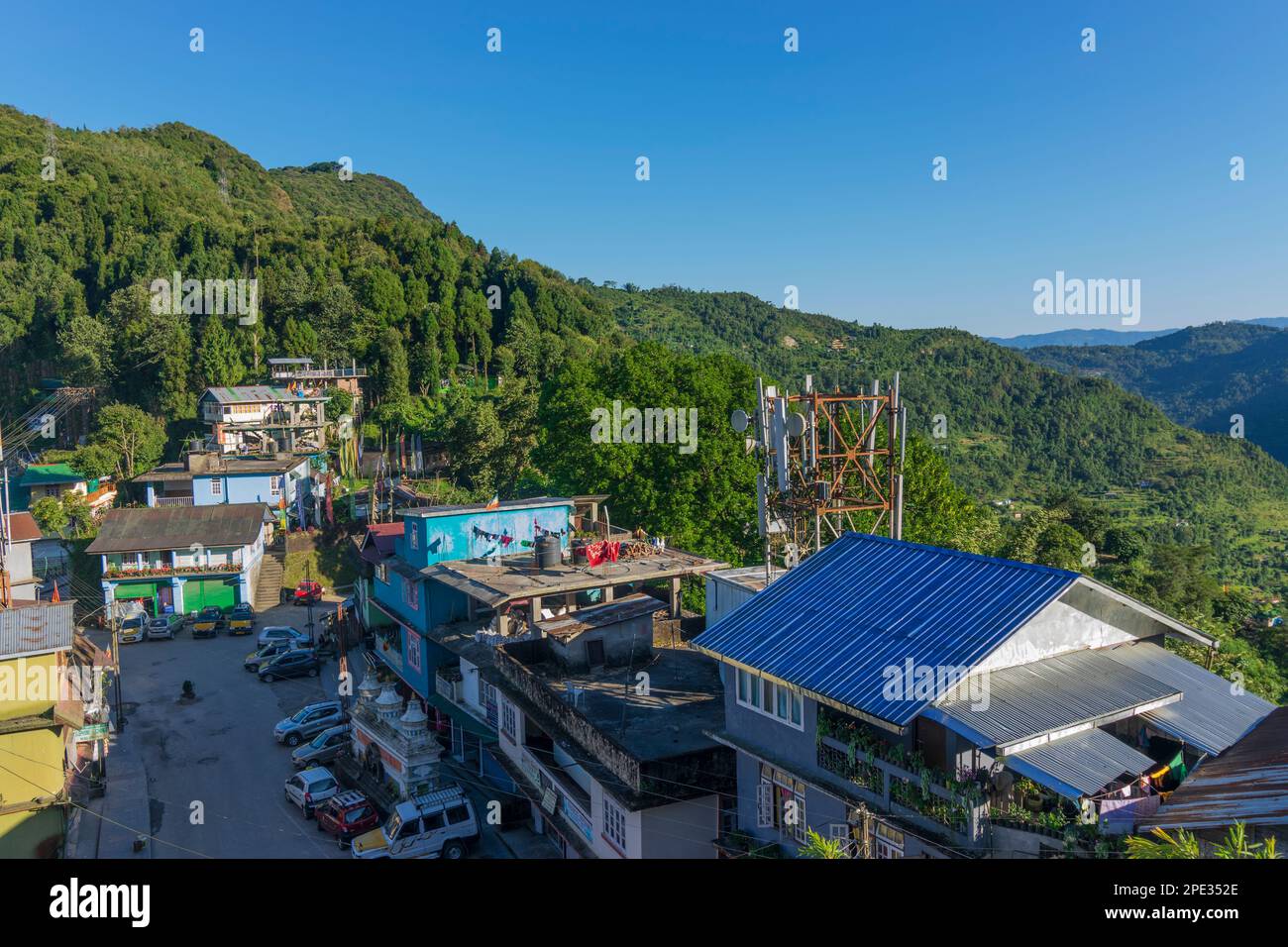 Kaluk, Sikkim, Inde - 18th octobre 2016 : vue tranquille de Kaluk, un lieu touristique dans le pied de l'Himalaya de l'est, Sikkim de l'Ouest. Endroit célèbre. Banque D'Images