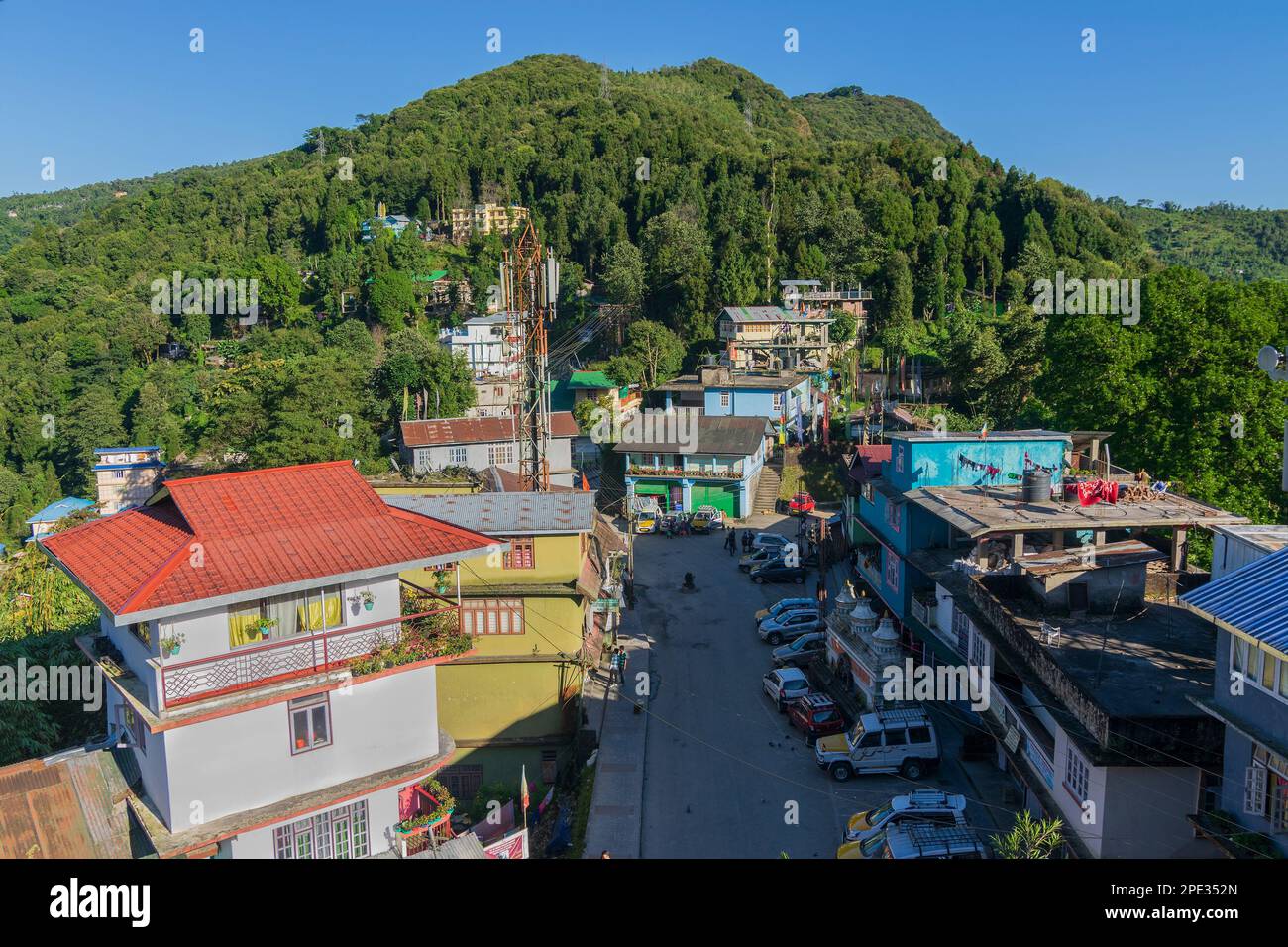 Kaluk, Sikkim, Inde - 18th octobre 2016 : vue tranquille de Kaluk, un lieu touristique dans le pied de l'Himalaya de l'est, Sikkim de l'Ouest. Endroit célèbre. Banque D'Images
