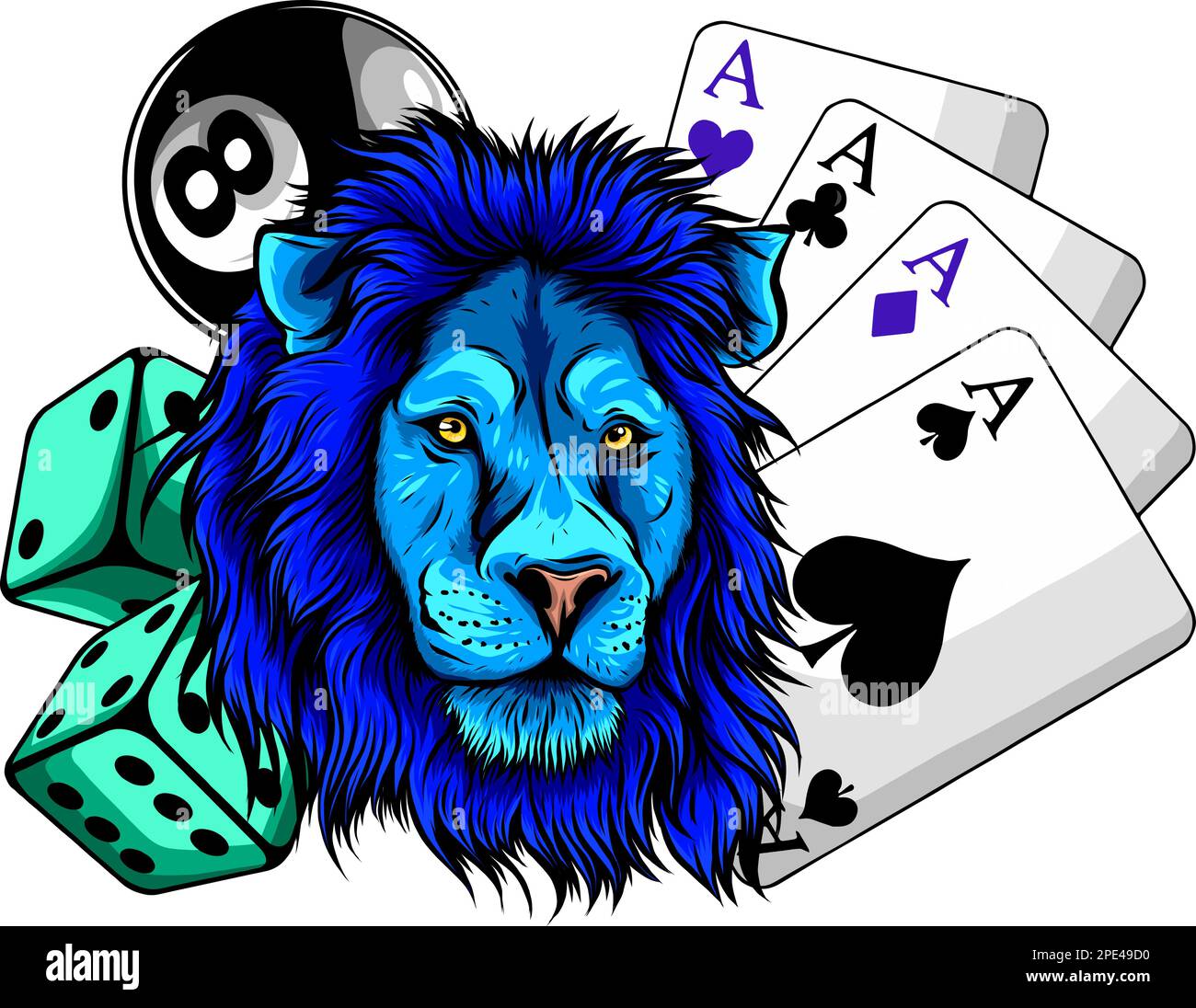 Logo du casino Lion Bet motif vectoriel de damplaque Illustration de Vecteur
