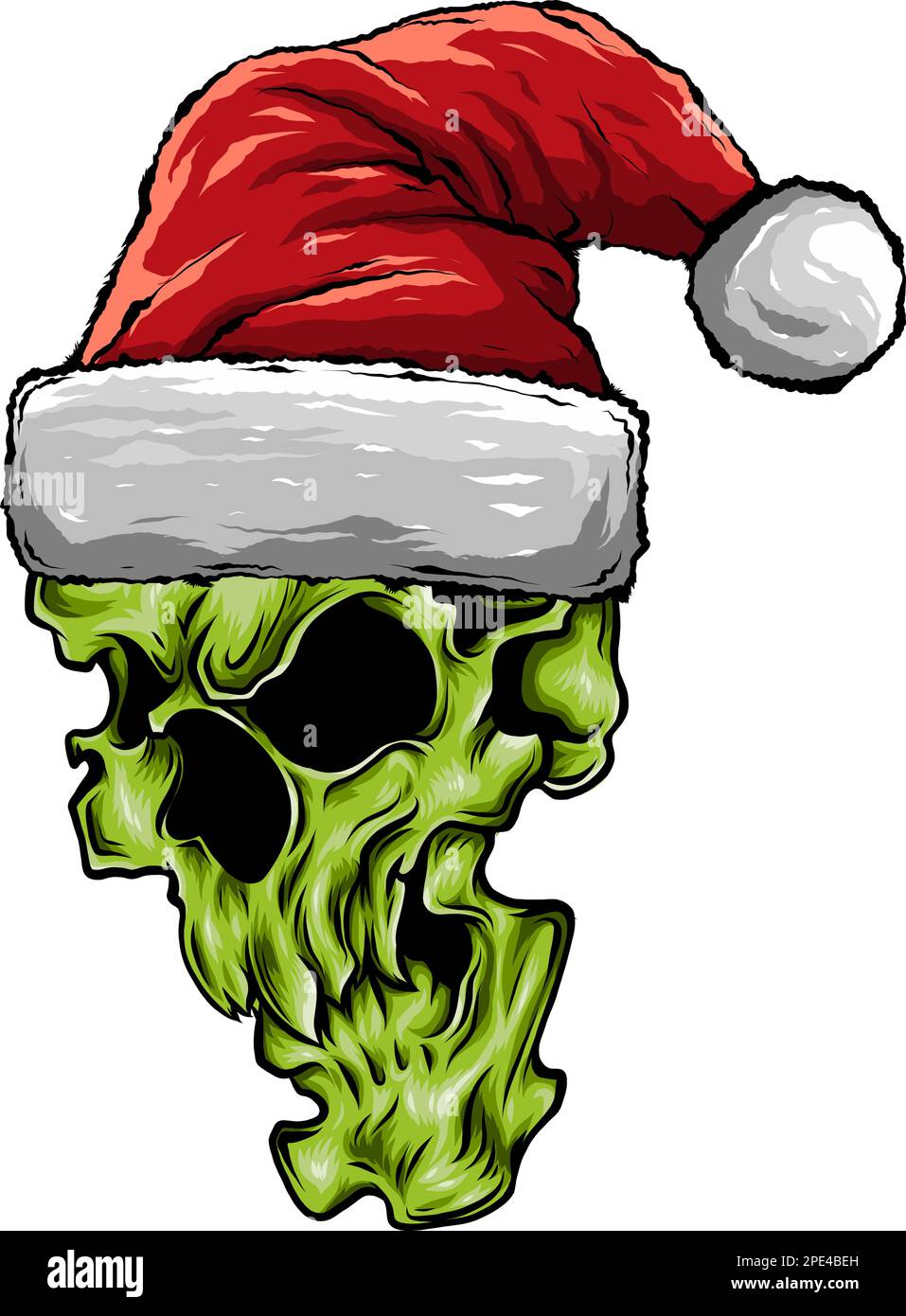 Illustration vectorielle crâne de Noël. t-shirts de style vintage Illustration de Vecteur