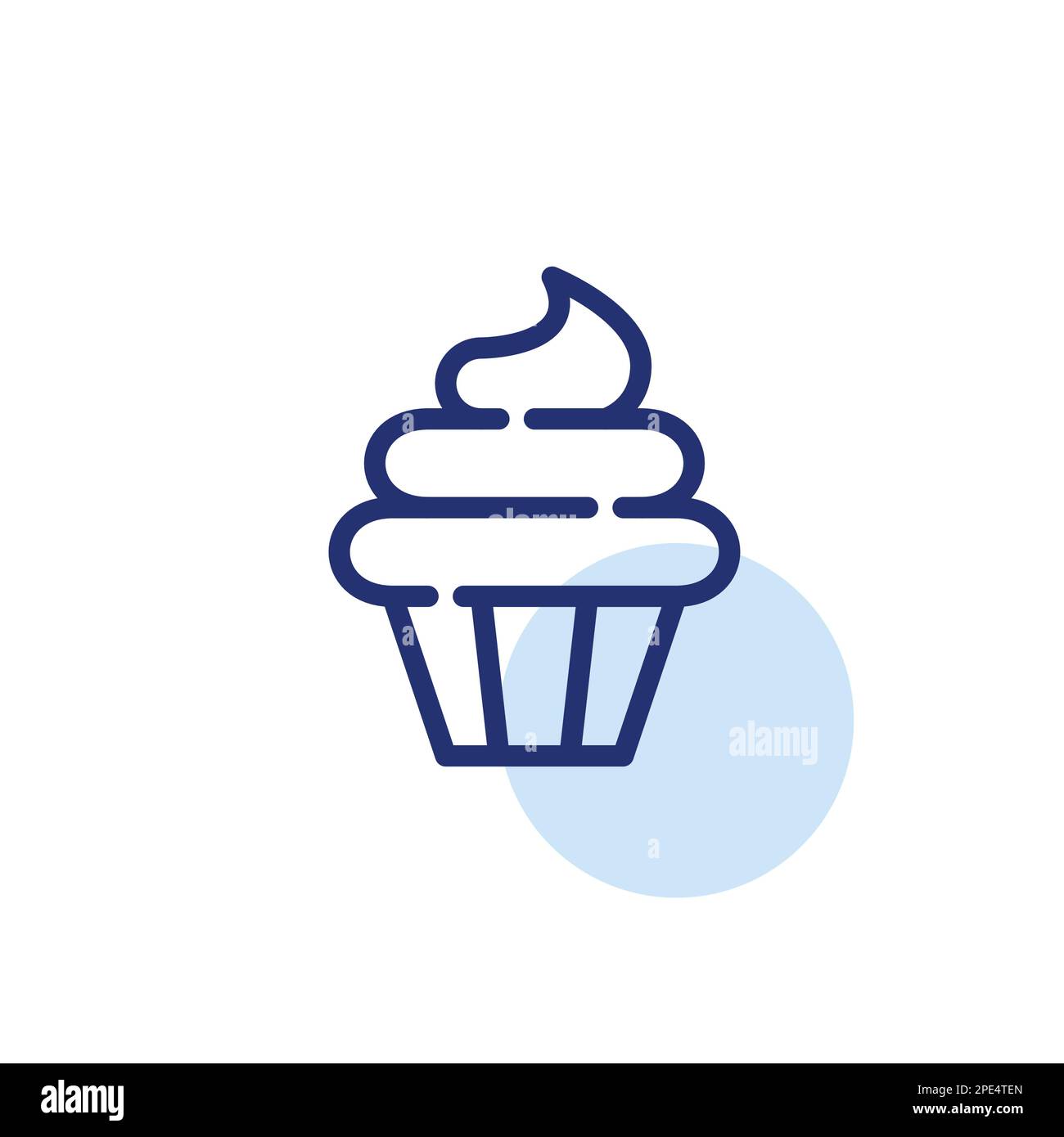 Cupcake avec glaçage. Pâtisserie. Icône de ligne de contour pixel Perfect, modifiable Illustration de Vecteur