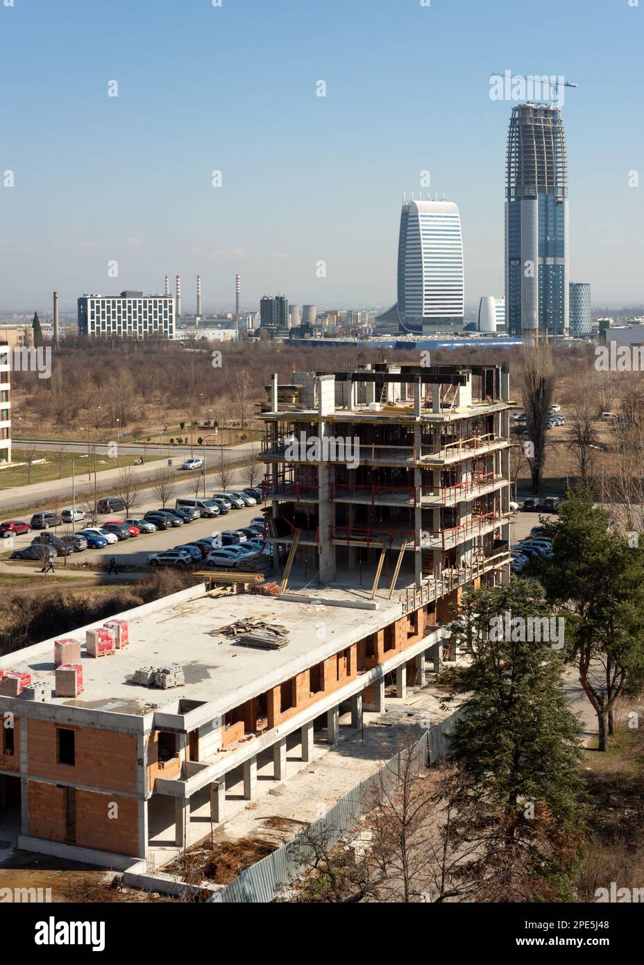 Logement Bulgarie nouveau site de construction de bâtiments résidentiels à Sofia, Bulgarie, Europe de l'est, Balkans, UE Banque D'Images
