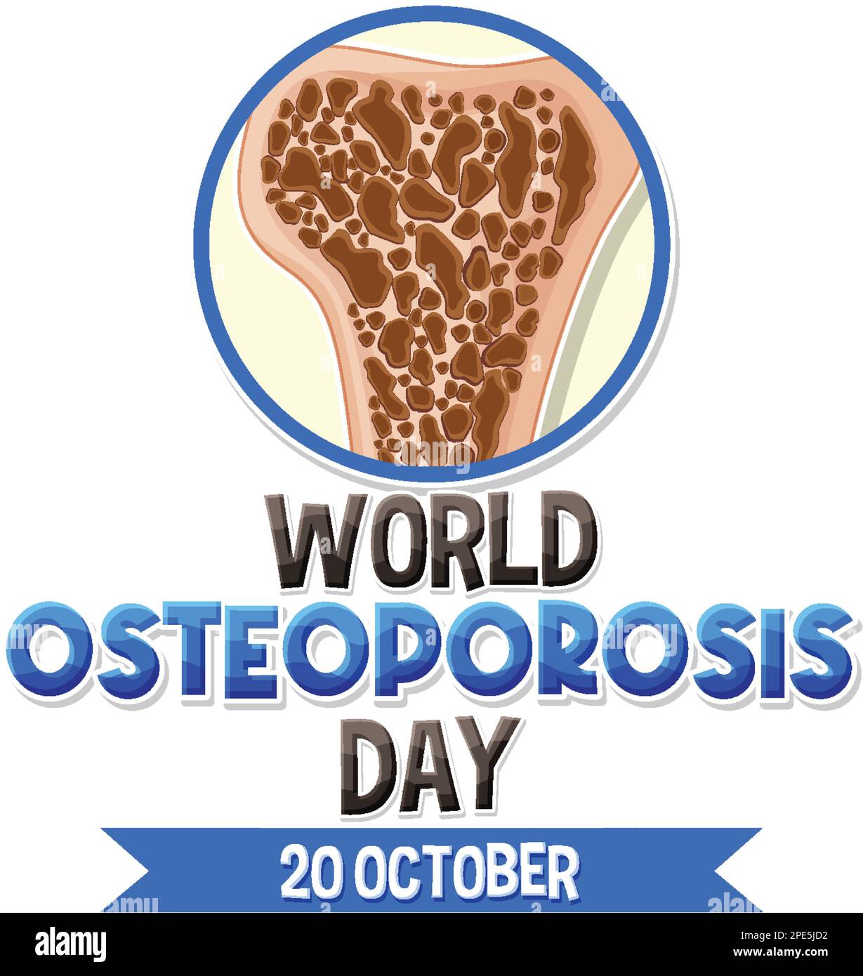 Journée mondiale de l'ostéoporose en octobre illustration Illustration de Vecteur