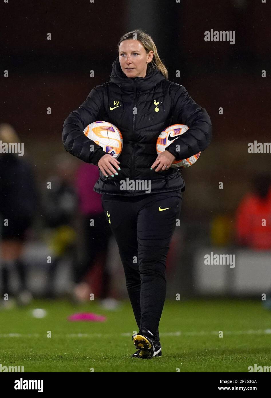 Tottenham Hotspur gestionnaire intérimaire Vicky Jepson avant le match de la Barclays Women's Super League à Brisbane Road, Londres. Date de la photo: Mercredi 15 mars 2023. Banque D'Images