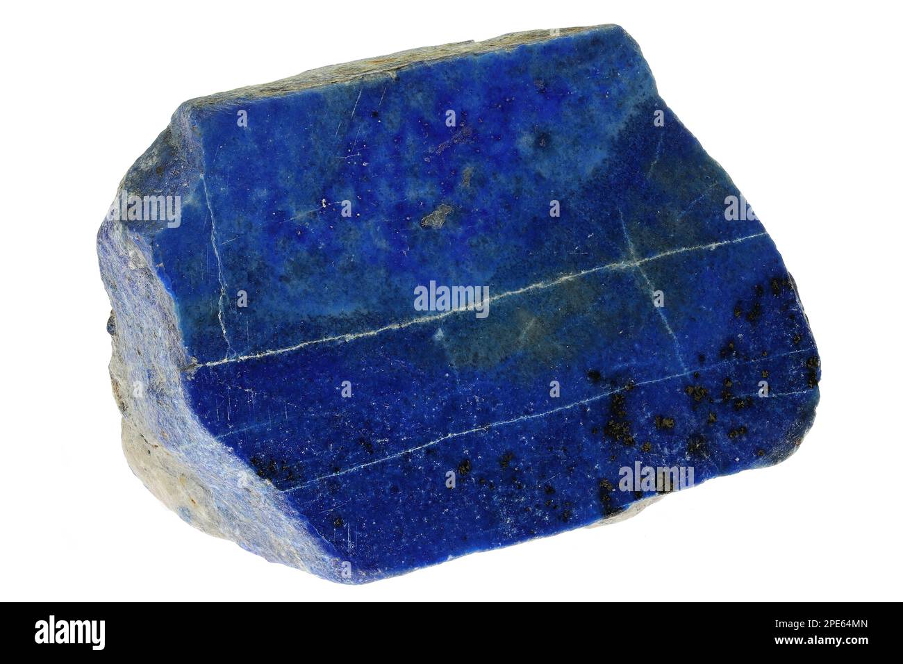 Lapis lazuli d'Afghanistan isolé sur fond blanc Banque D'Images