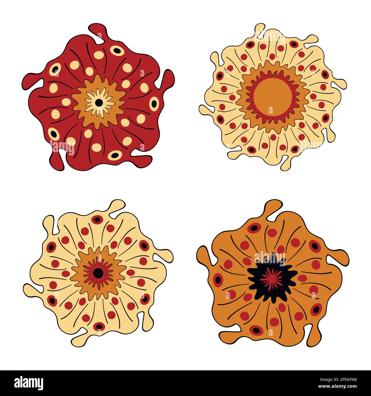 Icône de l'art aborigène géométrique. Décoration ethnique tribale arrondie. Afican, motiph. australien. Peinture de points. Illustration vectorielle, modèle pour Illustration de Vecteur