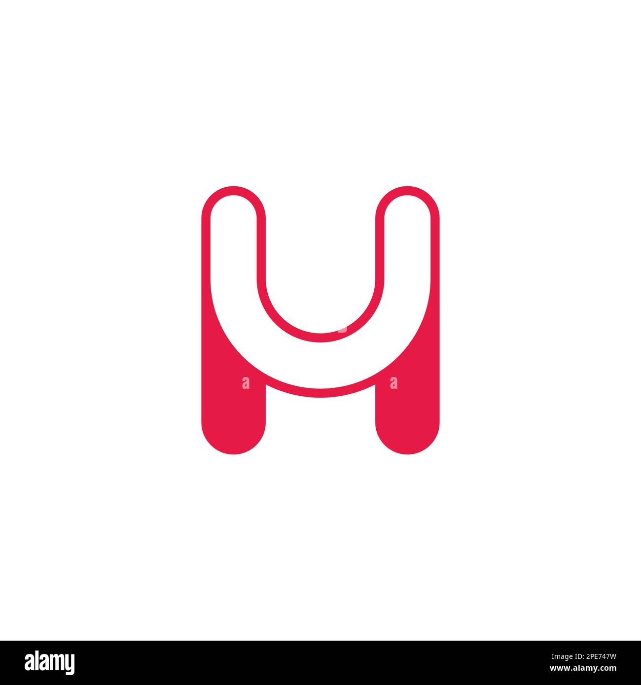 lettre uh courbes géométriques contour logo vecteur Illustration de Vecteur