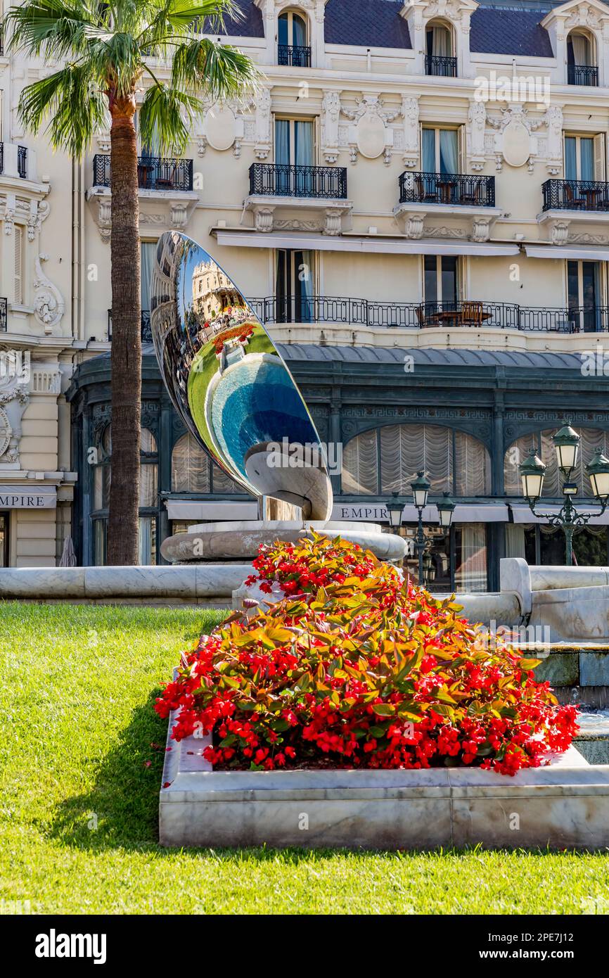 Fontaine miroir, Casino de Monaco, place du Casino, Monte Carlo, Principauté de Monaco Banque D'Images