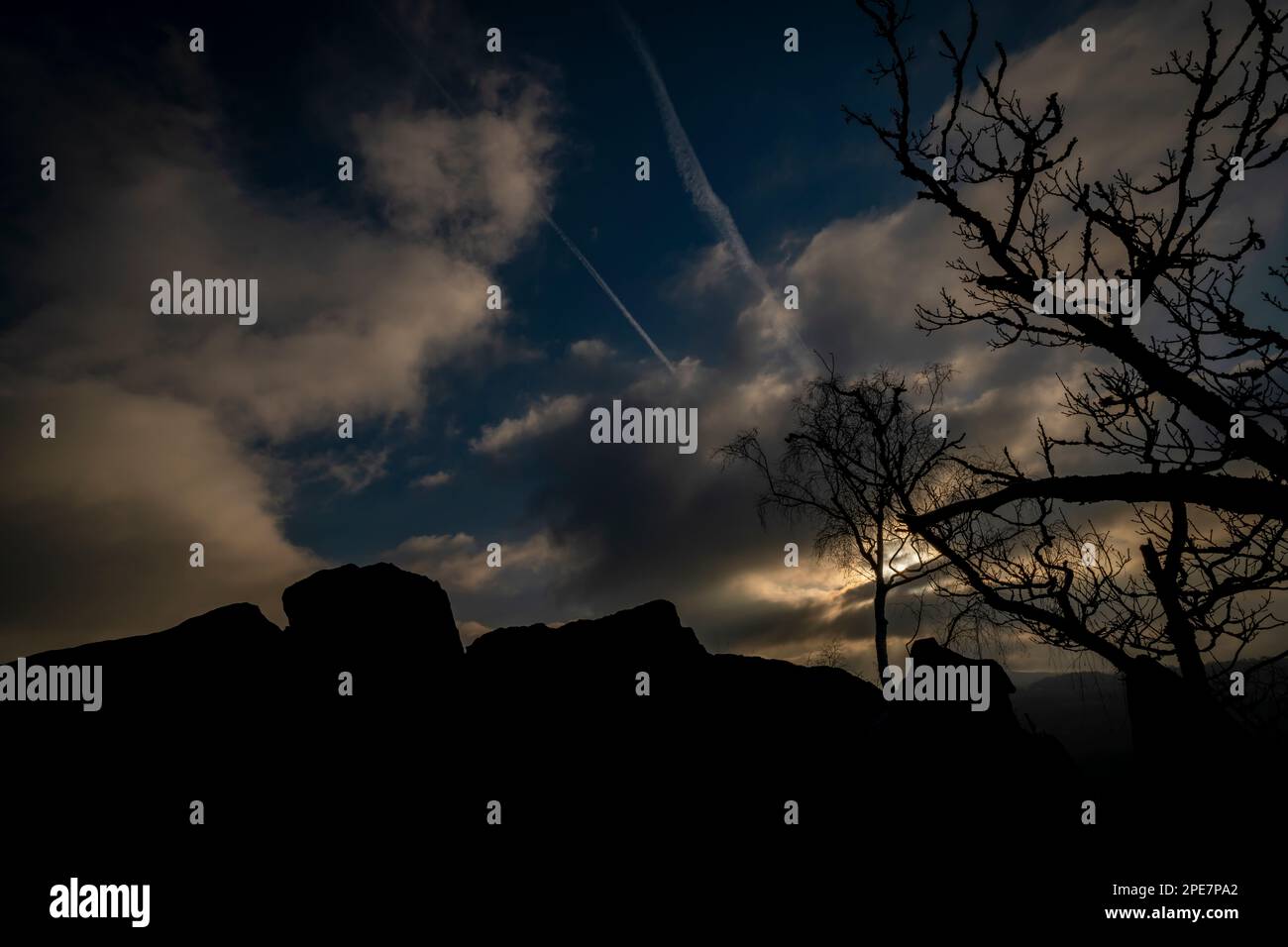 Paysage près de Semnicka rock en hiver froid matin frais Banque D'Images