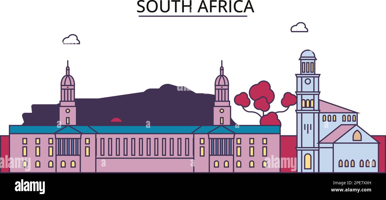 Afrique du Sud sites touristiques, vecteur ville voyage illustration Illustration de Vecteur