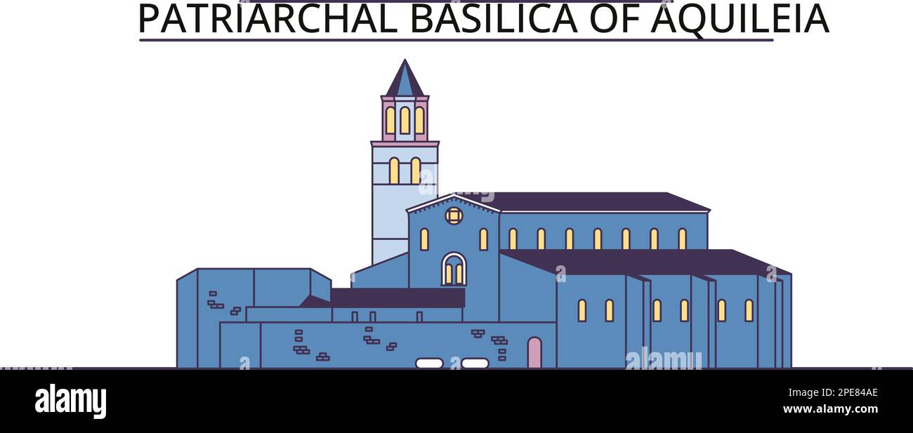 Italie, sites touristiques Aquileia, illustration de voyage de ville vecteur Illustration de Vecteur