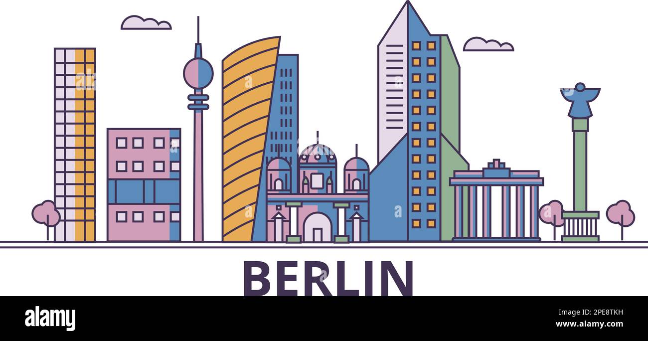 Allemagne, Berlin City tourisme sites, vecteur ville Voyage illustration Illustration de Vecteur