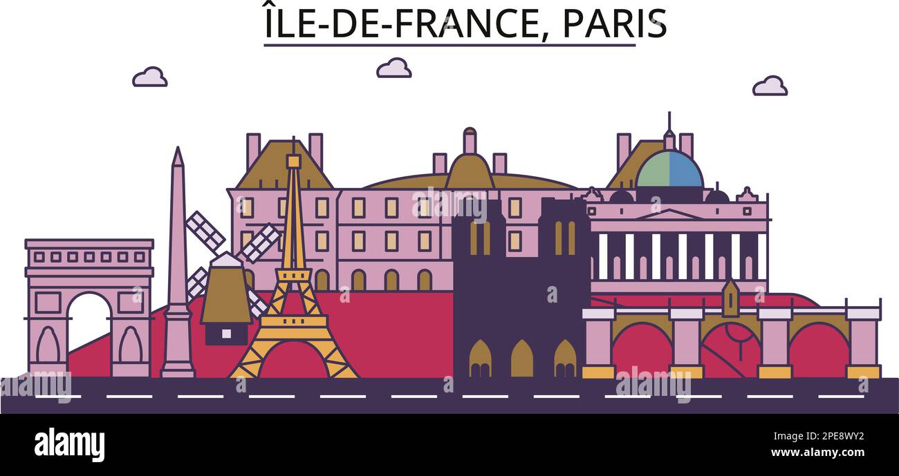 France, Paris sites touristiques, vecteur ville voyage illustration Illustration de Vecteur