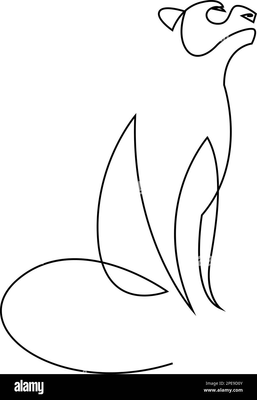 Logo art de ligne minimaliste lioness. Illustration vectorielle Illustration de Vecteur