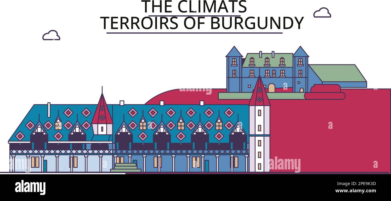 France, les monuments touristiques de Climats, illustration de voyage de ville vecteur Illustration de Vecteur