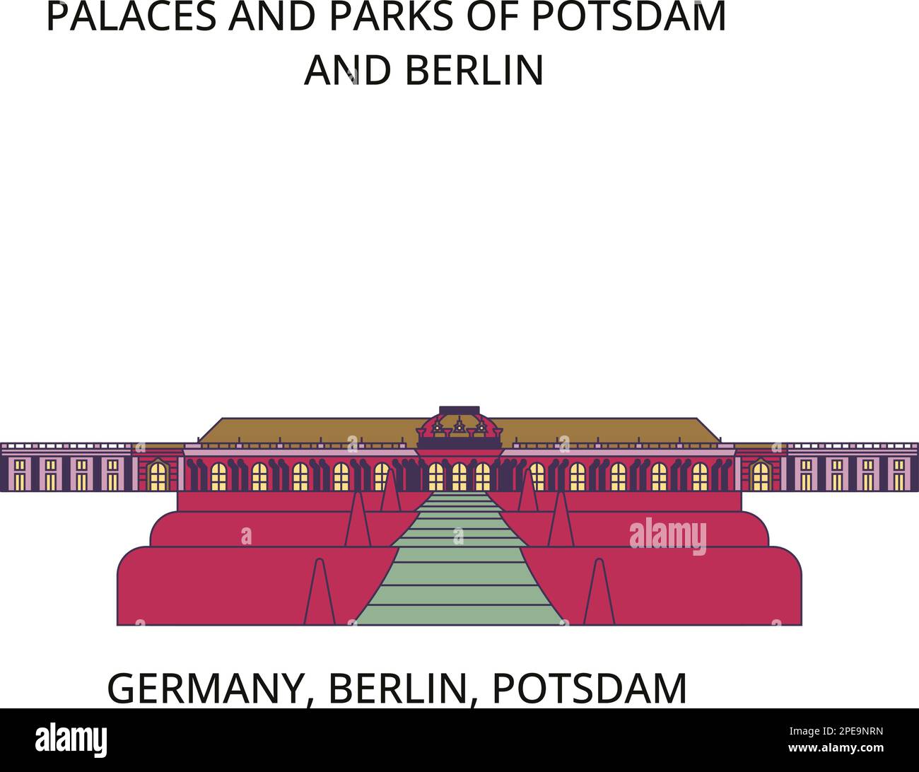 Allemagne, Potsdam City tourisme sites, vecteur ville voyage illustration Illustration de Vecteur